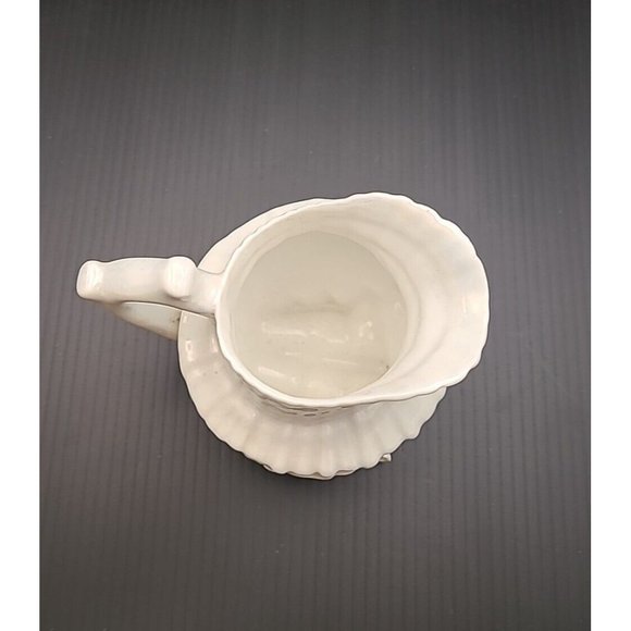 Antique Neptune Creamer‎ Opalescent Ivory Body Handle Shell Footed German 4" - Picture 6 of 9